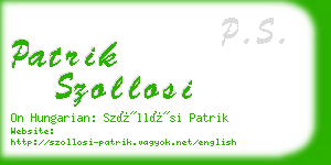 patrik szollosi business card